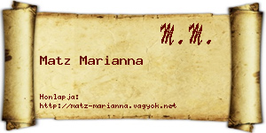 Matz Marianna névjegykártya